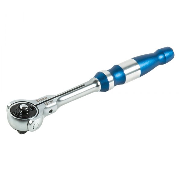 Titan Tools® - 1/4" Drive 6-1/2" Length 90 Teeth Rotating Head Flat Metal Grip Ratchet