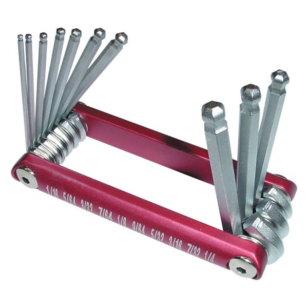 Titan Tools® - 10-Piece 1/16" to 1/4" SAE Ball End Folding Hex Keys