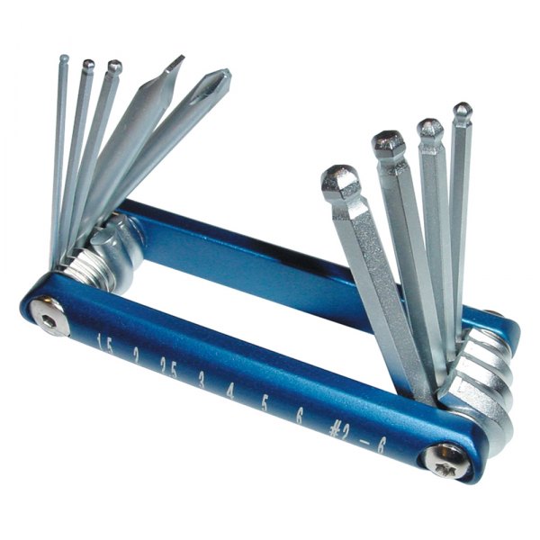 Titan Tools® - 9-Piece 1.5 to 6 mm Metric Ball End Folding Hex Keys