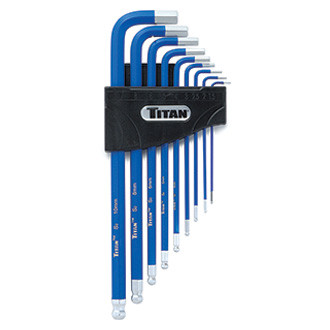 Titan Tools® - 9-Piece 1.5 to 10 mm Metric Non Slip Ball End Hex Key Set