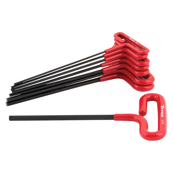 Titan Tools® - 8-Piece 3/32" to 1/4" SAE Dipped Loop T-Handle Hex Key Set