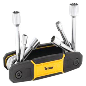 Titan Tools® - 6-piece 3/16" to 7/16" Multi Material Handle Folding Spline Nut Driver Set