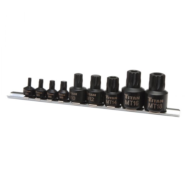 Titan Tools® - (9 Pieces) 1/4"-1/2" Drive Metric Stubby Impact Bit Socket Set