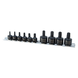 Titan Tools® - 1/4" Drive Torx (TR) Stubby Impact Bit Socket Set (10 Pieces)