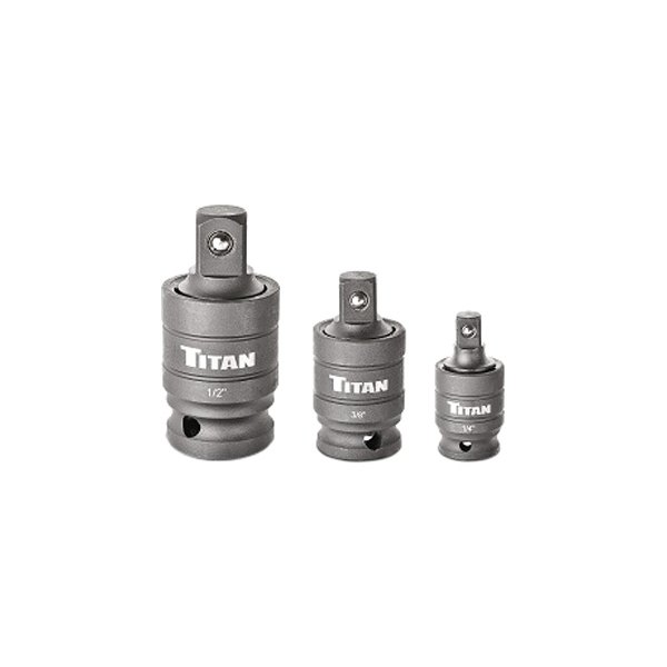 Titan Tools® - (3 Pieces) 3/8"-1/2" Drive Locking Pin-Free Impact U-Joint Adapter Set