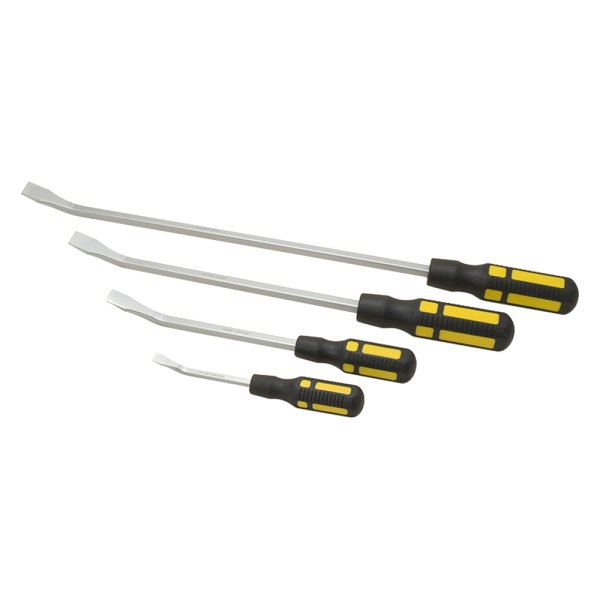 Titan Tools® - 4-piece 8" to 24" Curved End Black/Yellow Screwdriver Handle Pry Bar Set