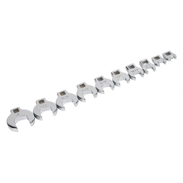 Titan Tools® - 10-piece 3/8" Drive 3/8" to 1" Chrome Open End Crowfoot Wrench Set