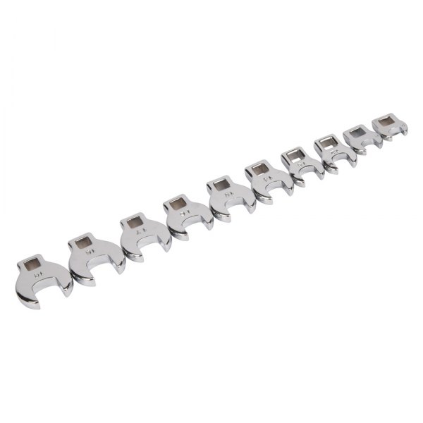 Titan Tools® - 10-piece 3/8" Drive 10 to 19 mm Chrome Open End Crowfoot Wrench Set