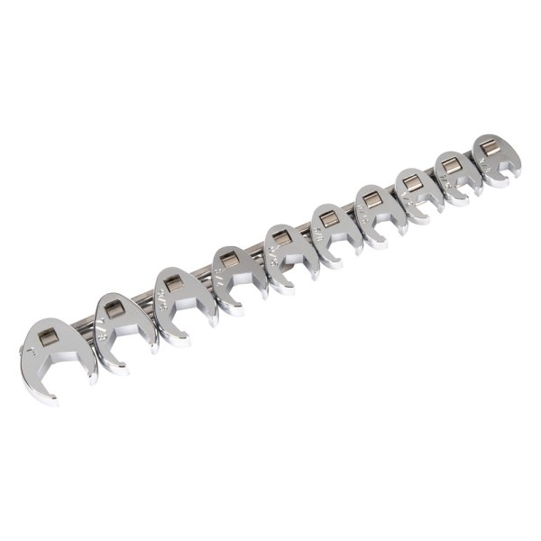 Titan Tools® - 10-piece 3/8" Drive 3/8" to 1" 6-Point Chrome Flare Nut End Crowfoot Wrench Set