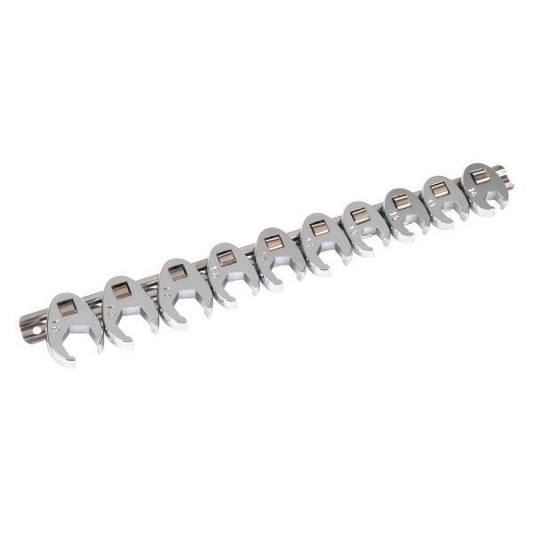 Titan Tools® - 10-piece 3/8" Drive 10 to 19 mm 6-Point Chrome Flare Nut End Crowfoot Wrench Set