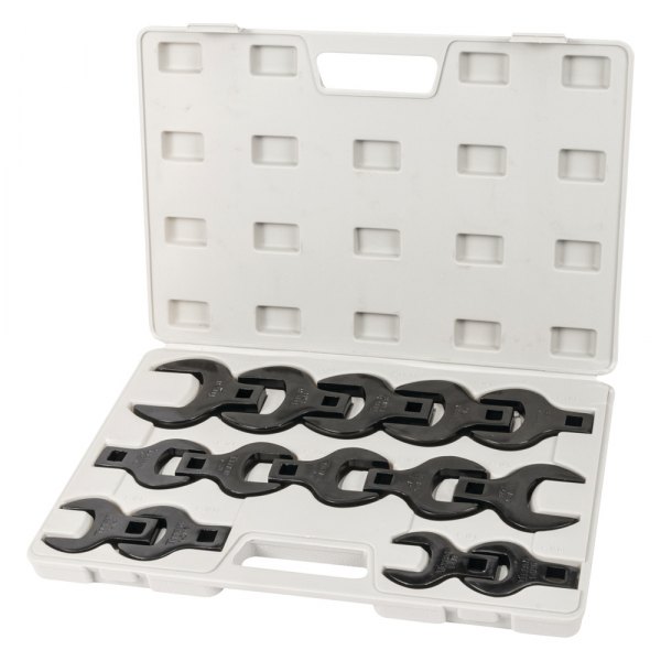 Titan Tools® - 14-piece 1/2" Drive 1-1/16" to 2" Black Open End Crowfoot Wrench Set