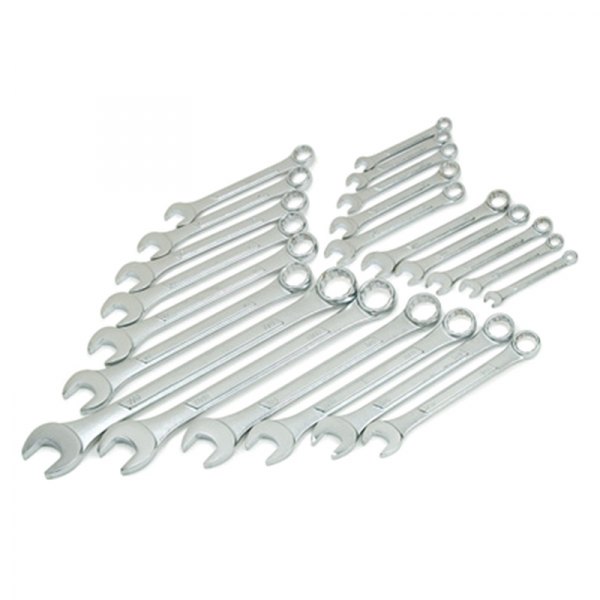 Titan Tools® - 22-piece 1/4" to 7/8" & 8 to 18 mm 12-Point Straight Head Raised Panel Combination Wrench Set