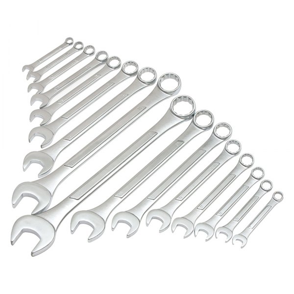 Titan Tools® - 16-piece 10 to 32 mm 12-Point Straight Head Raised Panel Combination Wrench Set