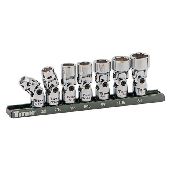 Titan Tools® - 3/8" Drive 6-Point SAE U-Joint Socket Set 7 Pieces