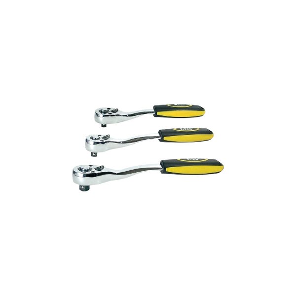 Titan Tools® - Mixed Drive Size Drive 5-1/2", 10" Length Quick Release Head Cushion-Grip Ratchet Set 3 Pieces