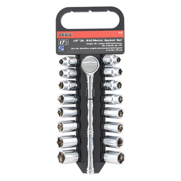 Titan Tools® - 1/2" Drive 6-Point SAE/Metric Ratchet and Socket Set, 17 Pieces