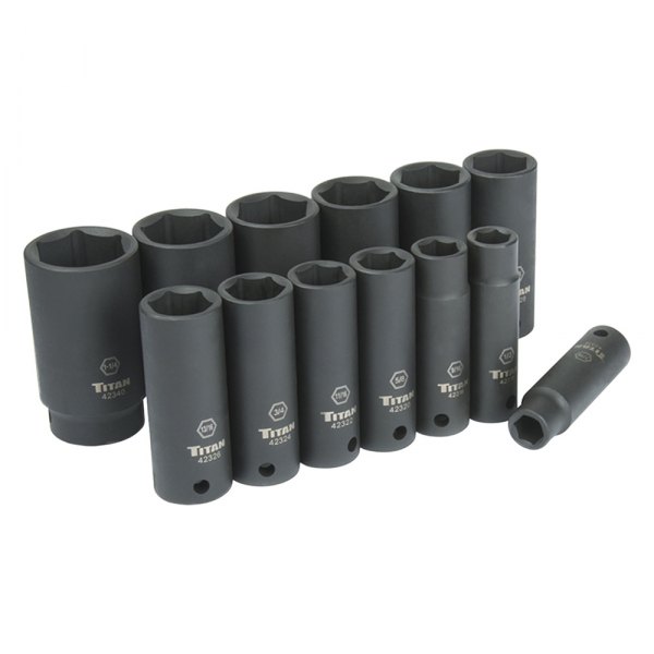 Titan Tools® - (12 Pieces) 1/2" Drive SAE 6-Point Impact Socket Set