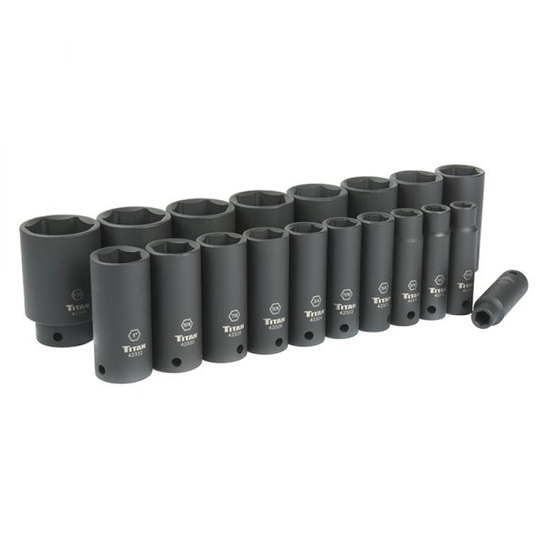 Titan Tools® - (19 Pieces) 1/2" Drive SAE 6-Point Impact Socket Set