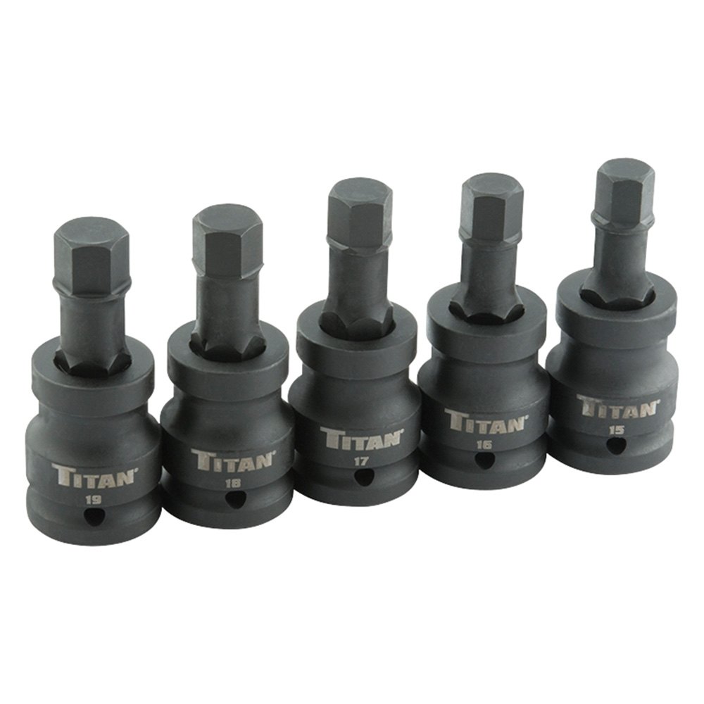 Titan Tools® 44505 Torsion Core™ 34 Drive Metric Hex Impact Bit Socket Set 5 Pieces 