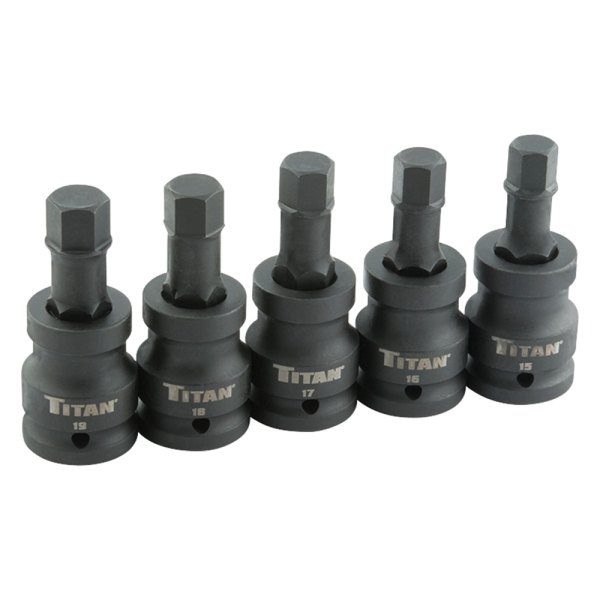 Titan Tools® - Torsion Core™ (5 Pieces) 3/4" Drive Metric Impact Bit Socket Set