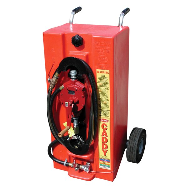 Todd® - 28 gal Red Polyethylene Gas Evacuation Caddy with 2-Way Rotary Hand Pump and Flexible Siphon Hose