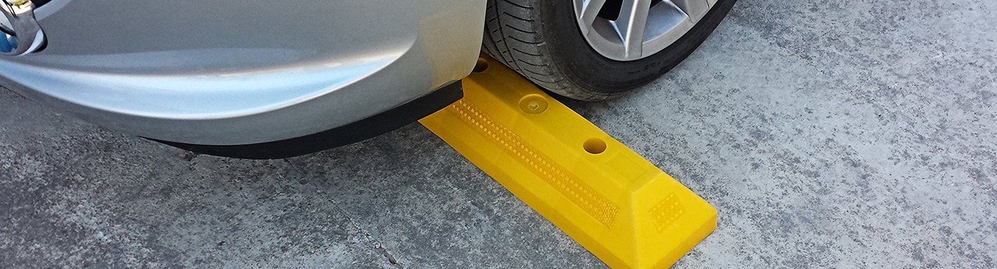 Antiskid Car Safety Electriduct Pair of Plastic Park Right Parking Mat Guides for Garage Vehicles Gray 