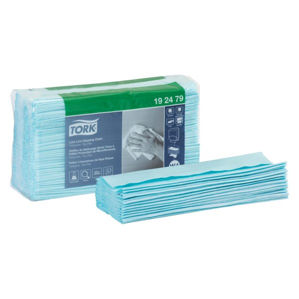 Tork® - 4" x 13.5" Turquoise Low-Lint Cleaning Cloth Top-Pak 