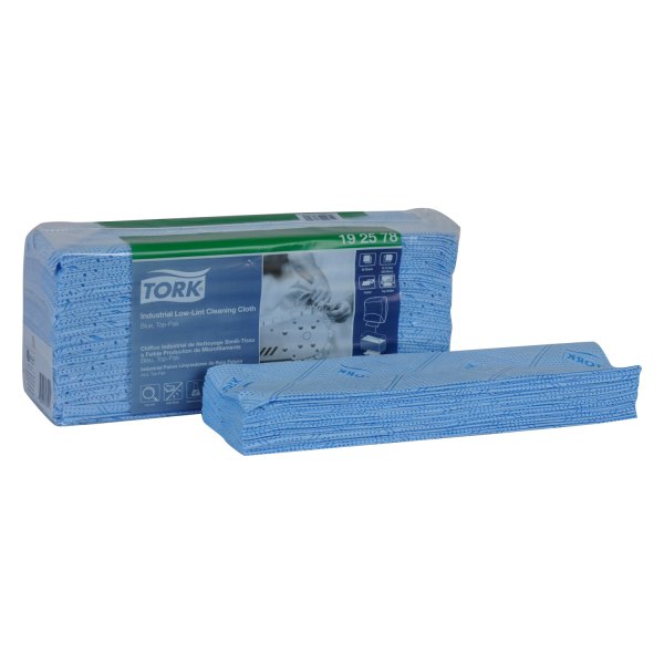 Tork® - 4" x 15.4" Blue Industrial Low-Lint Cleaning Cloth Top-Pak