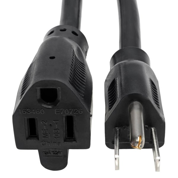 Tripp Lite® - Black Heavy Duty 5-15R to 5-15P Extension Power Cord with Single Outlet (6', 14 AWG)