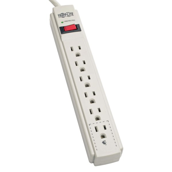 Tripp Lite® - Protect It!™ 6-Outlet Light Gray Surge Protector with 4' Cord and Diagnostic LED