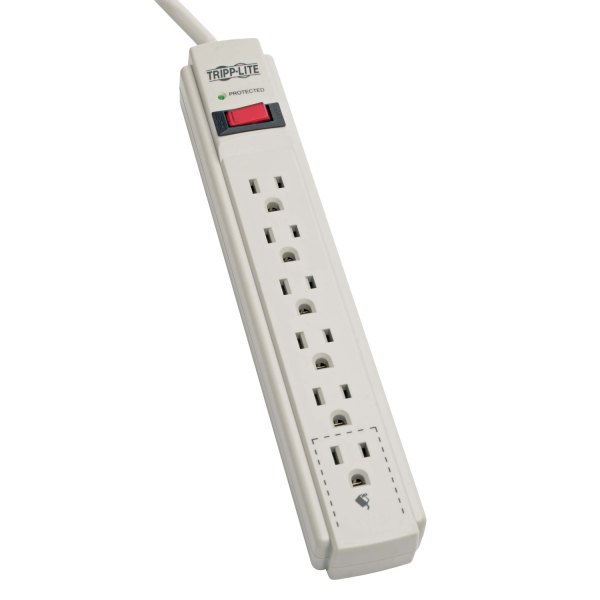 Tripp Lite® - Protect It!™ 6-Outlet Light Gray Surge Protector with 15' Cord and Diagnostic LED