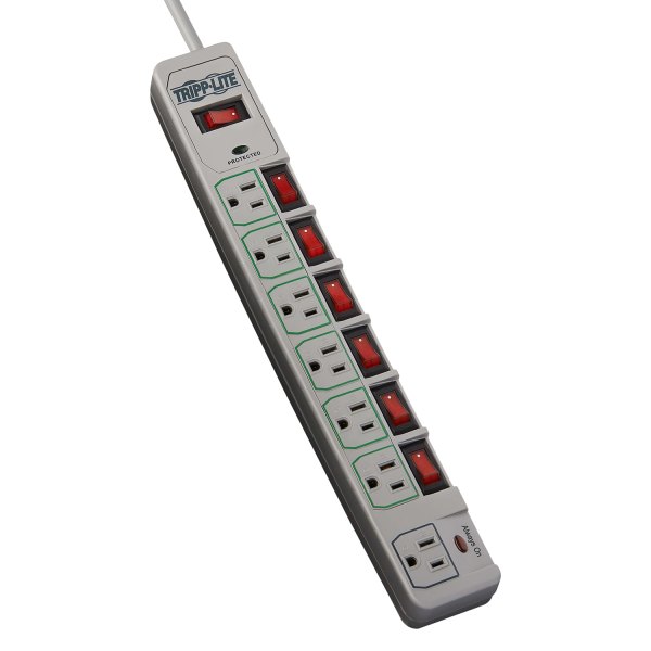 Tripp Lite® - Eco-Surge™ 7-Outlet Gray Surge Protector with 6' Cord
