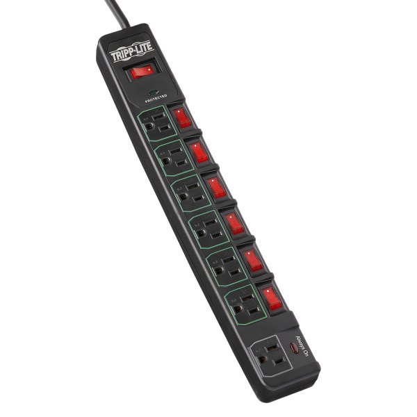 Tripp Lite® - Eco-Surge™ 7-Outlet Black Surge Protector with 6' Cord