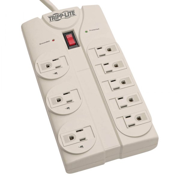 Tripp Lite® - Protect It!™ 8-Outlet Gray Right Angle Surge Protector with 8' Cord and Diagnostic LED