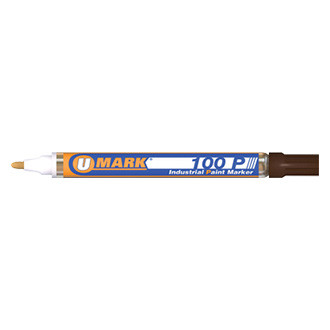 U-Mark® - 100P™ 5/64" Brown Industrial Paint Marker