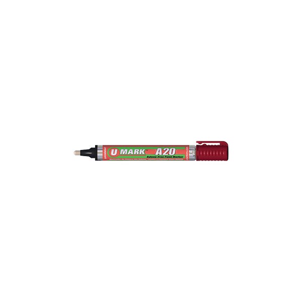 U-Mark® - A20™ 1/8" and 1/5" Red Paint Marker with Reversible Tip