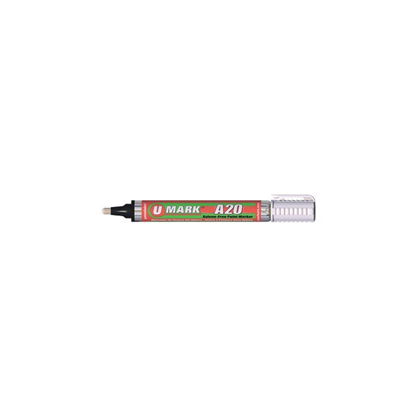 U-Mark® - A20™ 1/8" and 1/5" White Paint Marker with Reversible Tip