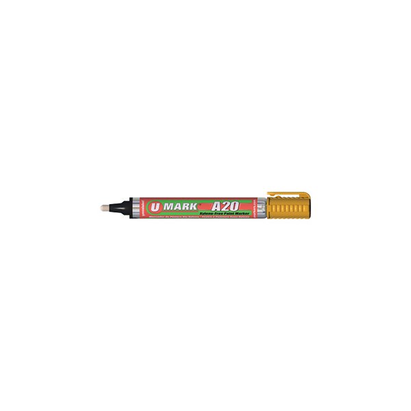 U-Mark® - A20™ 1/8" and 1/5" Yellow Paint Marker with Reversible Tip