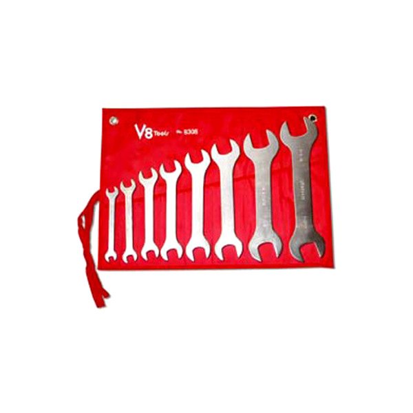 V8 Tools® - 8-piece 3/8" to 1-5/16" Rounded Thin Full Polished Double Open End Wrench Set