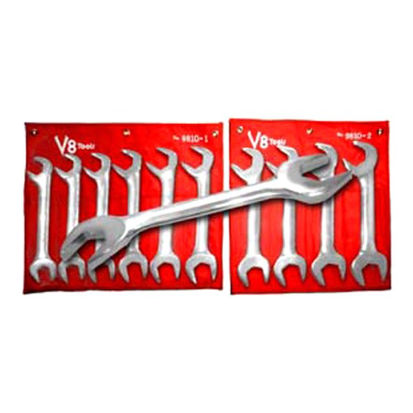 V8 Tools® - 10-piece 1-5/16" to 2" Hex Full Polished Double Open End Wrench Set