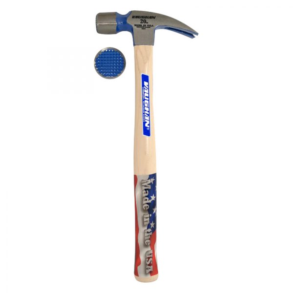 Vaughan® - 20 oz. Wood Handle Milled Face Straight Claw Long Professional Hammer