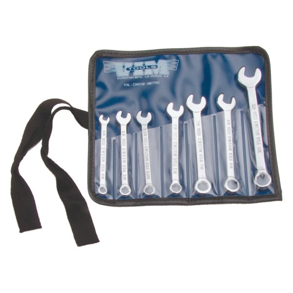 VIM Tools® - 7-piece 4 to 9 mm 6-Point Straight Head Midget Combination Wrench Set