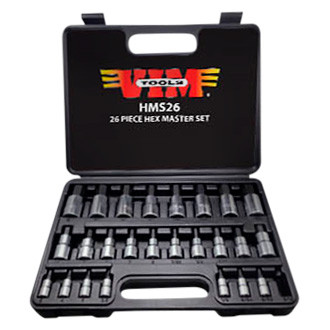 VIM Tools® - Mixed Drive Size Hex Bit Socket Set 26 Pieces