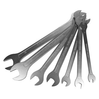VIM Tools® - 7-piece 6 to 19 mm Rounded Thin Satin Double Open End Wrench Set