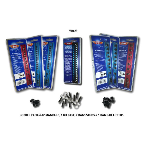 VIM Tools® - Magrail TL 8" Magnetic Socket Rail Jobber Pack (10 Pieces)