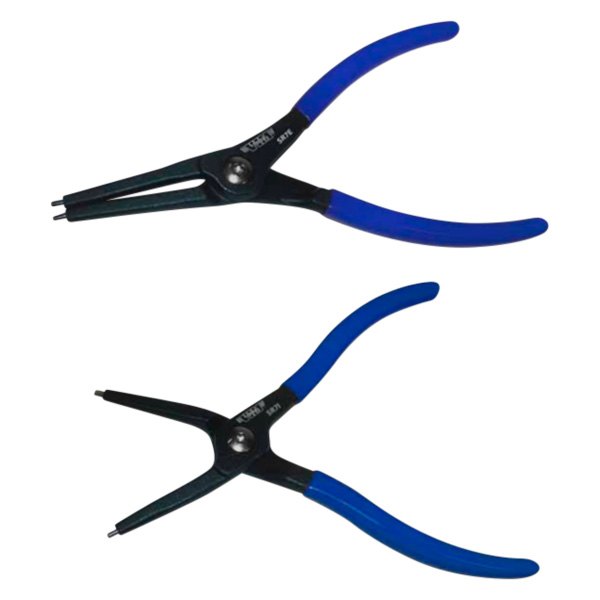 VIM Tools® - 2-piece Straight 0.070" Fixed Tips Internal/External Spring Loaded Snap Ring Pliers Set
