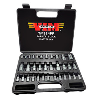 VIM Tools® - Mixed Drive Size Torx Bit Socket Set 34 Pieces