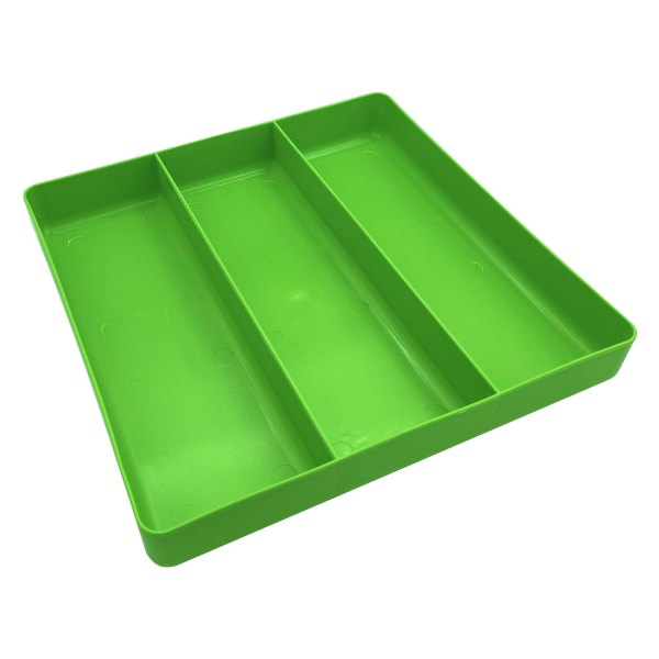 VIM Tools® - 10.5" x 10.5" Plastic Green 3-Compartment Organizer Parts Tray
