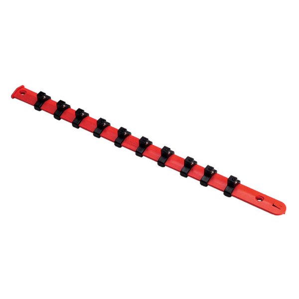 VIM Tools® - 3/8" Drive 14" 10-Slot Red Socket Rail