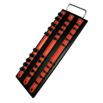 VIM Tools® - 1/4"-1/2" Drive 14" 10-Slot 3-Row Socket Tray